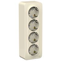 Розетка 4-м О/У BLANCA 16А IP20 250В с заземл. защ. шторки с изолир. пластиной молоч. Systeme Electric BLNRA011412 (1/4/24)