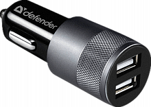 Автомобильное ЗУ DEFENDER UCA-21 2USB, 5V/2.1A (1/50) (83821)