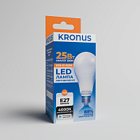 Лампа светодиодная KRONUS A65 груша 25 Вт 220V 4000K E27 нейтральный свет (10/100) (KRS-01-0050)