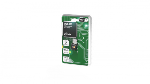 USB WI-FI Адаптер RITMIX RWA-150 2.4ГГц,IEEE802.11b/g/n,ск.до 150Мбит/с.Чипсет RealTek RTL8188.Встр.антенна.Нано-размер. (1/400) (80001790) фото 2