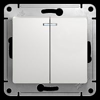 Механизм выключателя 2-кл. С/У GLOSSA 10А IP20 (сх. 5а) 10AX с подсветкой бел. Systeme Electric GSL000153 (1/20/160)