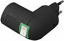 Переходник ECOLA вилка-патрон E27 с выключателем Черный(1/12/360) (APT7SBEAY)