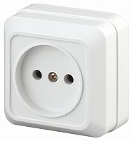 2-201-01 Intro Розетка 2P, 16АХ-250В, ОУ, Quadro, белый (1/10/200/3600) (Б0027646)