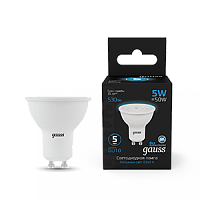 Лампа светодиодная GAUSS MR16 5W 530lm 6500K GU10 1/10/100 (101506305)