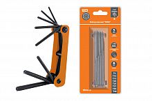 Набор ключей "TORX" раскладной 8 шт.: T9 - T40, углеродистая сталь, блистер "Гранит" TDМ (1/48) (SQ1020-0211)