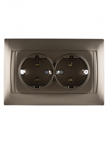 Розетка двойная 2П+З 16А 250В бронза , с/у, "Лама" (6/72) TDM (SQ1815-0725) фото 4 Розетка двойная 2П+З 16А 250В бронза , с/у, "Лама" (6/72) TDM (SQ1815-0725) фото 4