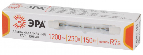 Лампа ЭРА галогенная J78-150W-R7s-230V R7s 150Вт трубка теплый белый свет (1/500) (Б0048492) фото 3