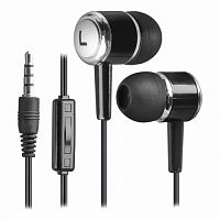 Наушники внутриканальные DEFENDER Pulse-427, вакуумная., шнур 1.2 м, черные (1/160) (63427)