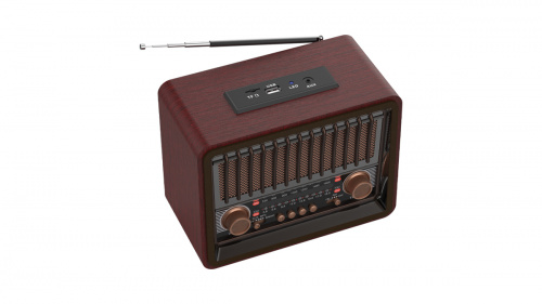 Радиоприёмник RITMIX RPR-089 REDWOOD  (ФМ/АМ/СВ),BT,вх. AUX,2 дин.,mp3,воспр.micro SD/USB,вст. аккум,телеск. Аннтен,пит. АС220В,50Гц/бат.(1/8) (80002007) фото 9