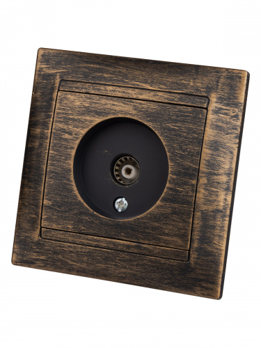 Розетка телевизионная простая (0-2400МГц, "мама") старинная бронза с/у, "Лама" (1/10) TDM (SQ1815-0758) фото 5 Розетка телевизионная простая (0-2400МГц, "мама") старинная бронза с/у, "Лама" (1/10) TDM (SQ1815-0758) фото 5