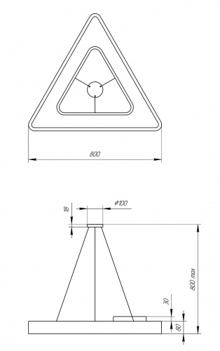 Светильник светодиодный Geometria ЭРА Delta SPO-154-W-40K-042 42Вт 4000К 2300Лм IP40 800*800*80 белый подвесной  (Б0050580) фото 7