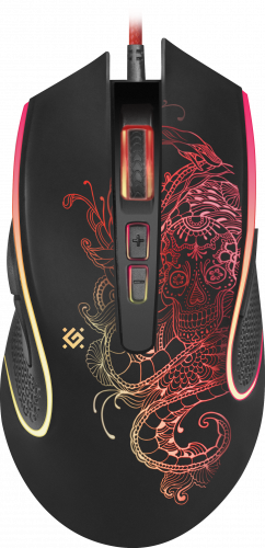 Мышь проводная игровая DEFENDER Venom GM-640L, USB, 8 кн., 3200dpi, черный  (1/40) (52640) фото 2