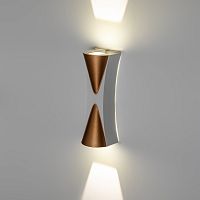 Светильник светодиодный ЭРА настенный декоративный WL43 WH+GD 6Вт 3500К белый/золото IP54 для интерьера, фасадов зданий (1/20) (Б0054423)
