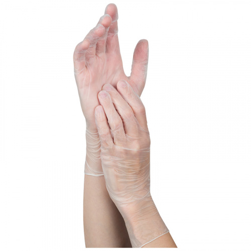 Перчатки виниловые, неопудренные, размер L, 10 пар (1/50) (008342)