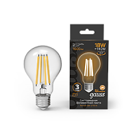 Лампа светодиодная GAUSS Filament А60 18W 1600lm 2700К Е27 1/10/40 (102902118)