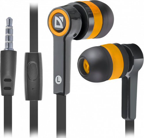 Наушники внутриканальные DEFENDER Pulse-420, вакуумная, регулят. громк., шнур 1.2 м, оранжевая (1/80) (63420) фото 2