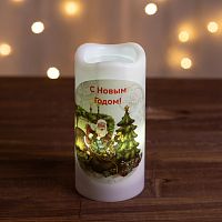 Проектор ЭРА светодиодный EGNDS -SK светильник новогодний Свеча Санта теплый свет LED 3*ААА 15 см (1/50) (Б0060551)