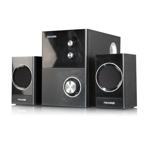 Акустика Microlab M-223, 2.1, мощность 17 Вт RMS, РАЗЪЕМЫ: Выход 2RCA, Вход 2RCA, черный (1/4) (80003127)
