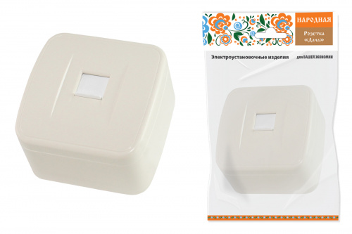 Розетка компьютерная (RJ-45) открытой установки IP20, сл. кость "Дача" Народная (1/12/120) (SQ1824-0024)