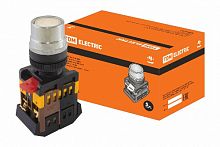 Кнопка ABLF-22 белый d22мм неон/230В 1з+1р TDM (SQ0704-0028)
