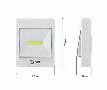 Фонарь ЭРА SB-606 пушлайт подсветка кликер для бытовой подсветки COB 3xAAA скотч блистер (1/10/60) (Б0033747)