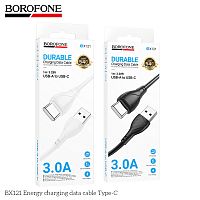 Кабель USB - Type-C Borofone BX121 Energy, 1.0м, круглый, 3.0А, ПВХ, цвет: белый упакован (1/360) (6941991123078)