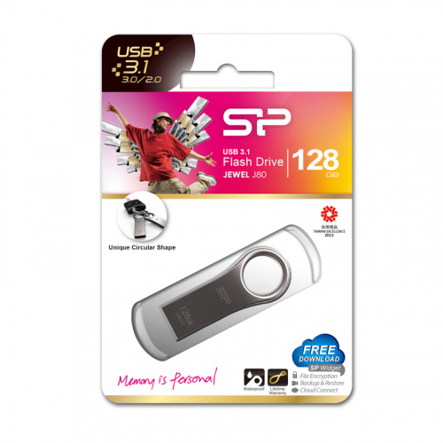 Флеш-накопитель USB 3.0  128GB  Silicon Power  Jewel J80 титан (SP128GBUF3J80V1T) фото 9
