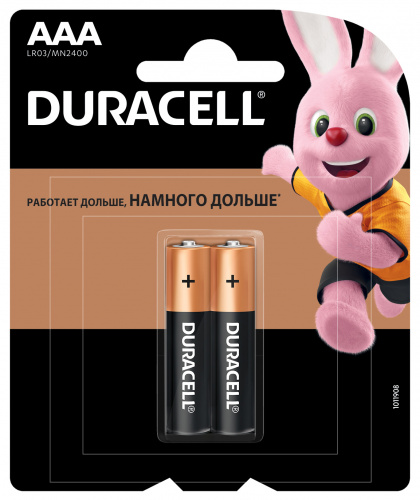Элемент питания DURACELL  LR03  BL2 BASIC   (2/20/96/14592) (Б0026812)