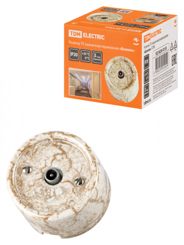 Розетка TDM TV оконечная мраморная «Болонь» (1/72) (SQ1820-0153)