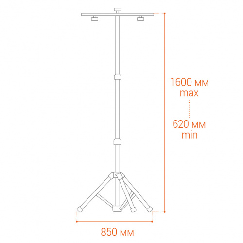 Штатив телескопический WOLTA для прожекторов WFL-TRI/01Y 620-1600*850*850мм желтый 1/8 фото 4