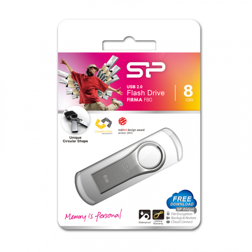Флеш-накопитель USB  8GB  Silicon Power  Firma F80  металл (SP008GBUF2F80V1S) фото 9