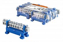 Шина "N" нулевая с изолятором на DIN-рейку 6x9мм стойка мал. 10 групп никелированная TDM (1/10/400) (SQ0801-0322)