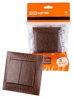 Выключатель на 2 направления 2 кл. 10А венге , с/у, "Лама" (10/120) TDM (SQ1815-0407)