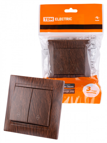 Выключатель на 2 направления 2 кл. 10А венге , с/у, "Лама" (10/120) TDM (SQ1815-0407) Выключатель на 2 направления 2 кл. 10А венге , с/у, "Лама" (10/120) TDM (SQ1815-0407)
