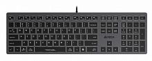 Клавиатура проводная A4TECH Fstyler FX60 USB slim Multimedia LED, серая/белая (1/10) (FX60 GREY / WHITE)