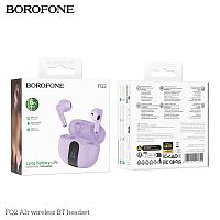 Наушники внутриканальные Borofone FQ2 Air, пластик, микрофон, bluetooth 5.4, цвет: фиолетовый (1/14/84) (6941991113345)