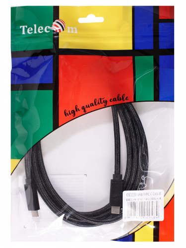 Кабель USB 3.1 Type Cm -- Cm IC 5А 20Gbs длина 2M, Telecom <TC420B-2M> черный (1/125) фото 4 Кабель USB 3.1 Type Cm -- Cm IC 5А 20Gbs длина 2M, Telecom <TC420B-2M> черный (1/125) фото 4