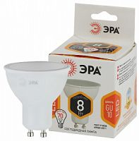 Лампа светодиодная ЭРА STD LED MR16-8W-827-GU10 GU10 8Вт софит теплый белый свет (1/100) (Б0036728)