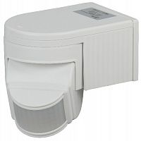 Датчик движения ЭРА MD 012 белый, макс. нагрузка 1100Вт, угол обзора 180град., дальность 12м, IP44 (1/50) (Б0043789)