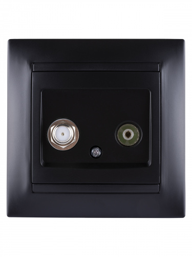 Розетка TV ("мама") + SAT (F-разъем) 0-2400МГц графит , с/у, "Лама" (10/120) TDM (SQ1815-0620) фото 4 Розетка TV ("мама") + SAT (F-разъем) 0-2400МГц графит , с/у, "Лама" (10/120) TDM (SQ1815-0620) фото 4