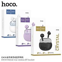 Наушники внутриканальные HOCO EW38 Melody, пластик, bluetooth 5.3, микрофон, цвет: белый (1/20/200) (6931474796721)