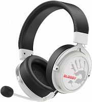 Игровая гарнитура A4Tech Bloody MR590 Sports 1.5м мониторные BT/Radio/3.5mm (MR590+ WIRED/SPORT WHITE), белый/черный (1/10)