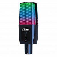 Настольный микрофон RITMIX RDM-170 Black, конденсаторный, всенаправленный, XLR- jack3,5 мм, RGB подсветка, металл + пластик (1/40) (80004727)