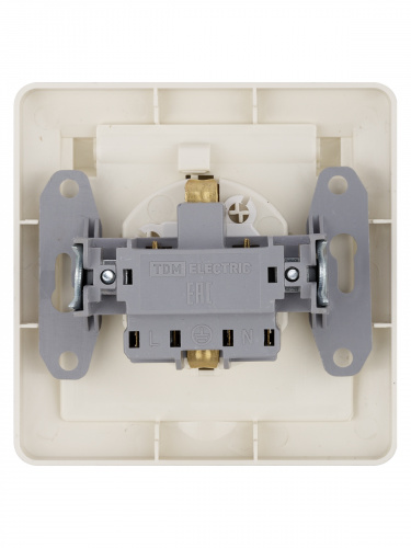 Розетка 2П+З с защ. шт. и крышкой 16А 250В IP44 сл. кость "Ильмень" TDM (1/10/100) (SQ1823-0117) фото 3