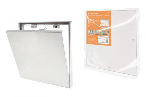 Люк под плитку, алюминиевый, съемный, нажимной, ограничитель-цепочка, 300х500, TDM (1/1) (SQ1807-0606)