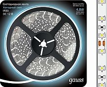 Лента светодиодная GAUSS 2835/60-SMD 4.8W 12V DC холодный белый (блистер 5м) 1/50 (312000305)