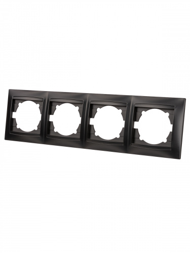 Рамка 4-х постовая горизонтальная графит , с/у, "Лама" (12/144) TDM (SQ1815-0632) фото 5 Рамка 4-х постовая горизонтальная графит , с/у, "Лама" (12/144) TDM (SQ1815-0632) фото 5