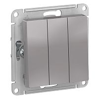 Механизм выключателя 3-кл. С/У ATLASDESIGN 10А IP20 (сх. 1+1+1) 10AX механизм алюм. Systeme Electric ATN000331 (1/10/60)