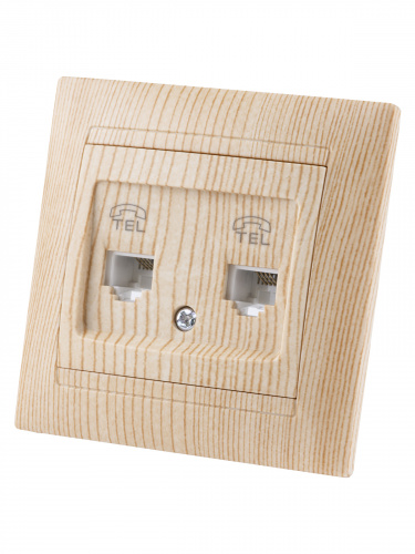 Розетка двойная телефонная RJ11 сосна , с/у, "Лама" (10/120) TDM (SQ1815-0318) фото 5 Розетка двойная телефонная RJ11 сосна , с/у, "Лама" (10/120) TDM (SQ1815-0318) фото 5