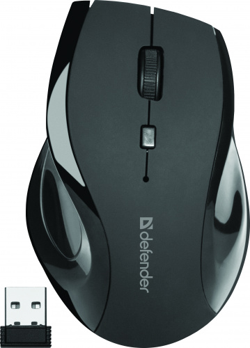Беспроводная мышь DEFENDER Accura MM-295, 6 кнопок, 800-1600 dpi, USB, черный (1/40) (52295) фото 3